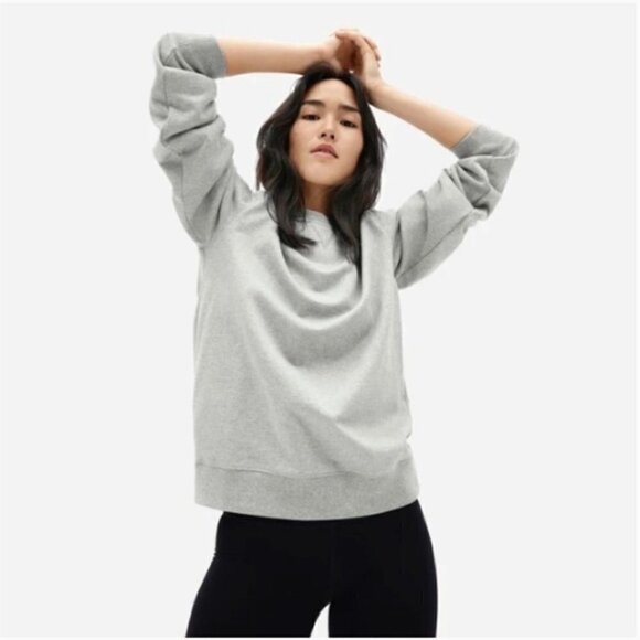 EVERLANE The Unisex French Terry Pullover Crew Heathered Gray Size S - Picture 1 of 11